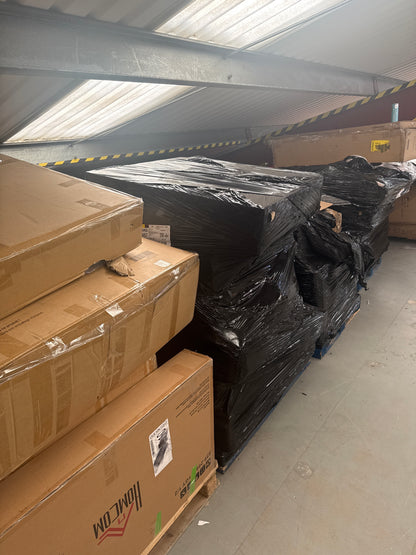 Pallet of unchecked furniture boxes